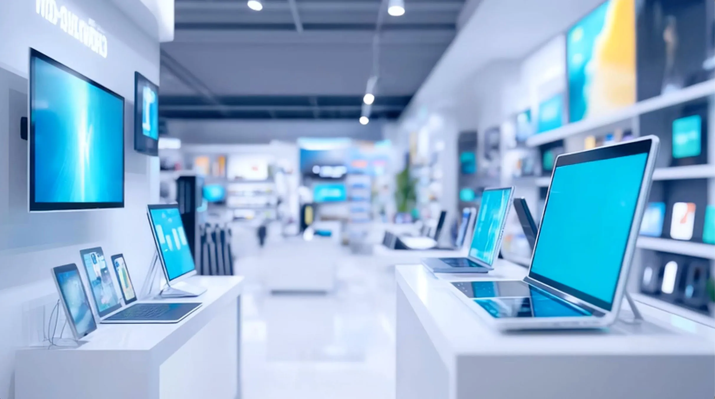 Customers browsing consumer electronics